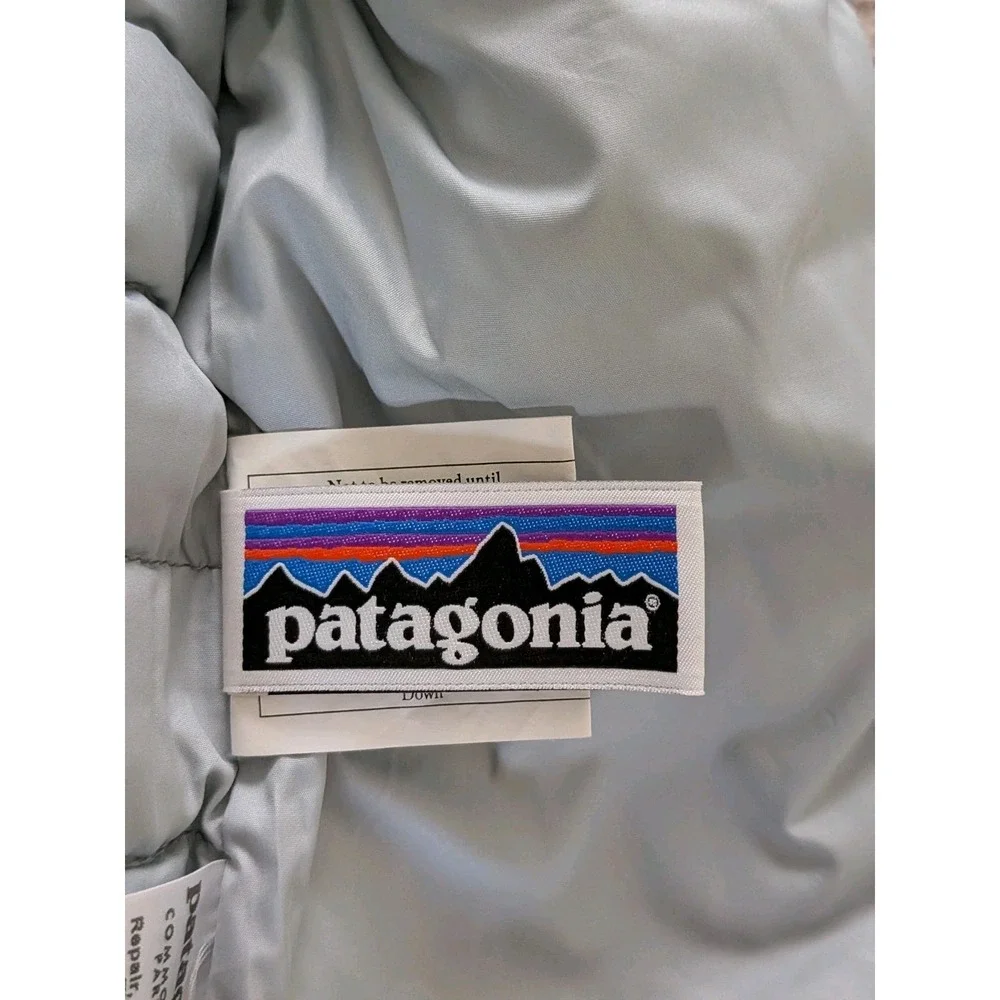 Patagonia Puffer Vest Boys 3T Gray Green Insulated Lightweight Duckdown